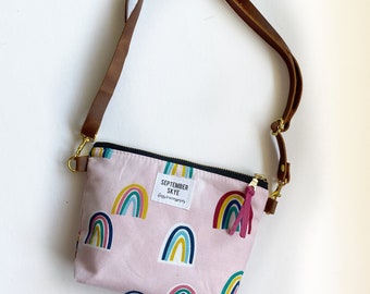 Little girl purse in pink rainbow - girl bag - gifts for girls -  girl birthday party favor