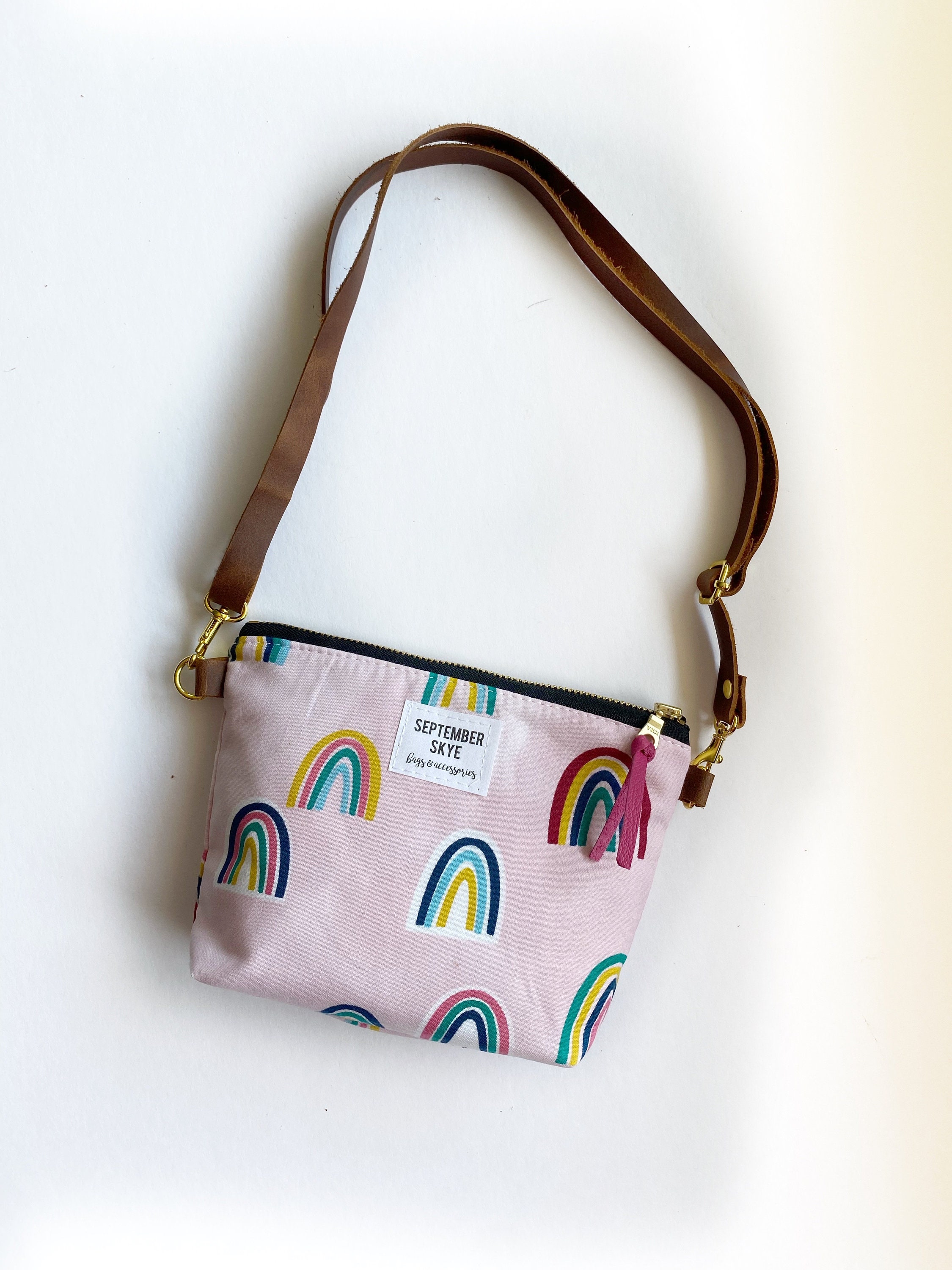 Personalisierte Umhängetasche Für Mädchen – Bestickte Gürteltasche, PU-Material, Rosa, 24x12x7 Cm