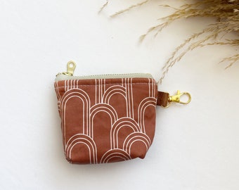 Itty bitty pouch with keychain in rolling hills deep ochre