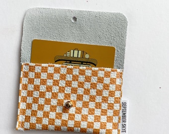 Boho Spring Flowers Leather Card Wallet / Business Card