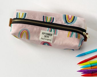 Pink Rainbow Pencil Bag – Boxy Makeup Brush Organizer