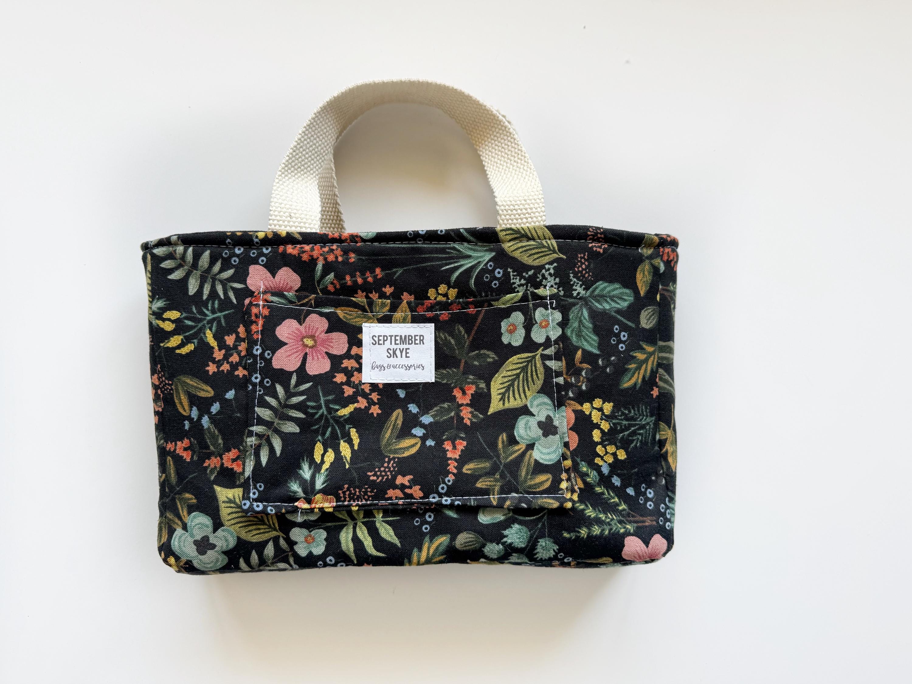 NEW! Bible or book bag tote in black rifle paper floral / book cover / devotional bag / gifts for mom