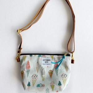Little girl purse in ice cream print - girl bag - gifts for girls -  girl birthday party favor