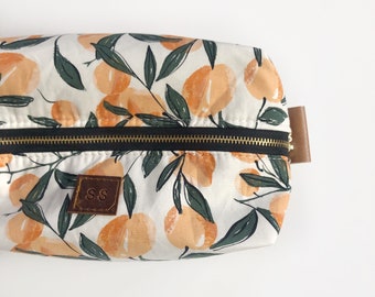 Peaches and cream art gallery boxy makeup bag