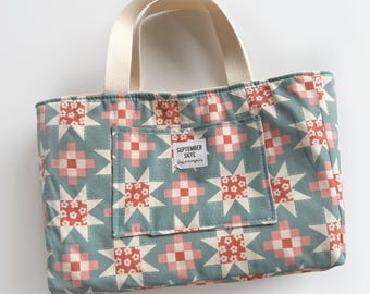 Bible bag in cherished quilted slate blue - Handmade Book Cover, Devotional Gift, Mother’s Day gift