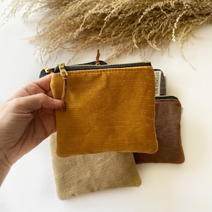 Mosterdgeel corduroy vierkant minizakje