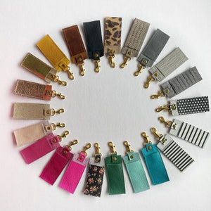 Ready to ship Chapstick holder keychain in genuine leather assorted colors and patterns image 2
