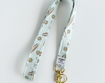 Lanyard / ID Badge / surfing blue with suns