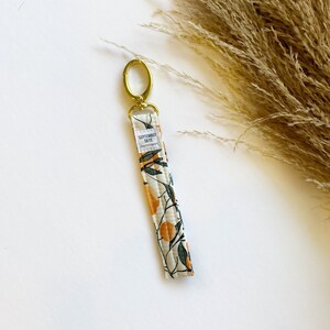 Gold key Fob in peaches - wristlet lanyard - new car gift - keychain for women - teen gift