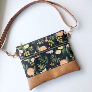 Citrus floral rifle paper crossbody bag