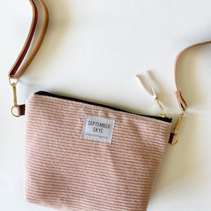 Sac à main petite fille en velours côtelé rose clair - sac fille - cadeaux pour fille - cadeau d'anniversaire fille