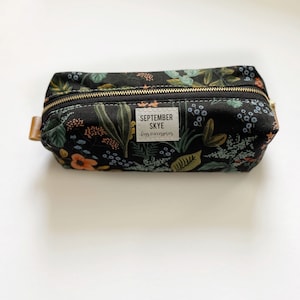 Rifle paper black floral boxy brush pencil bag makeup bag storage bag image 1