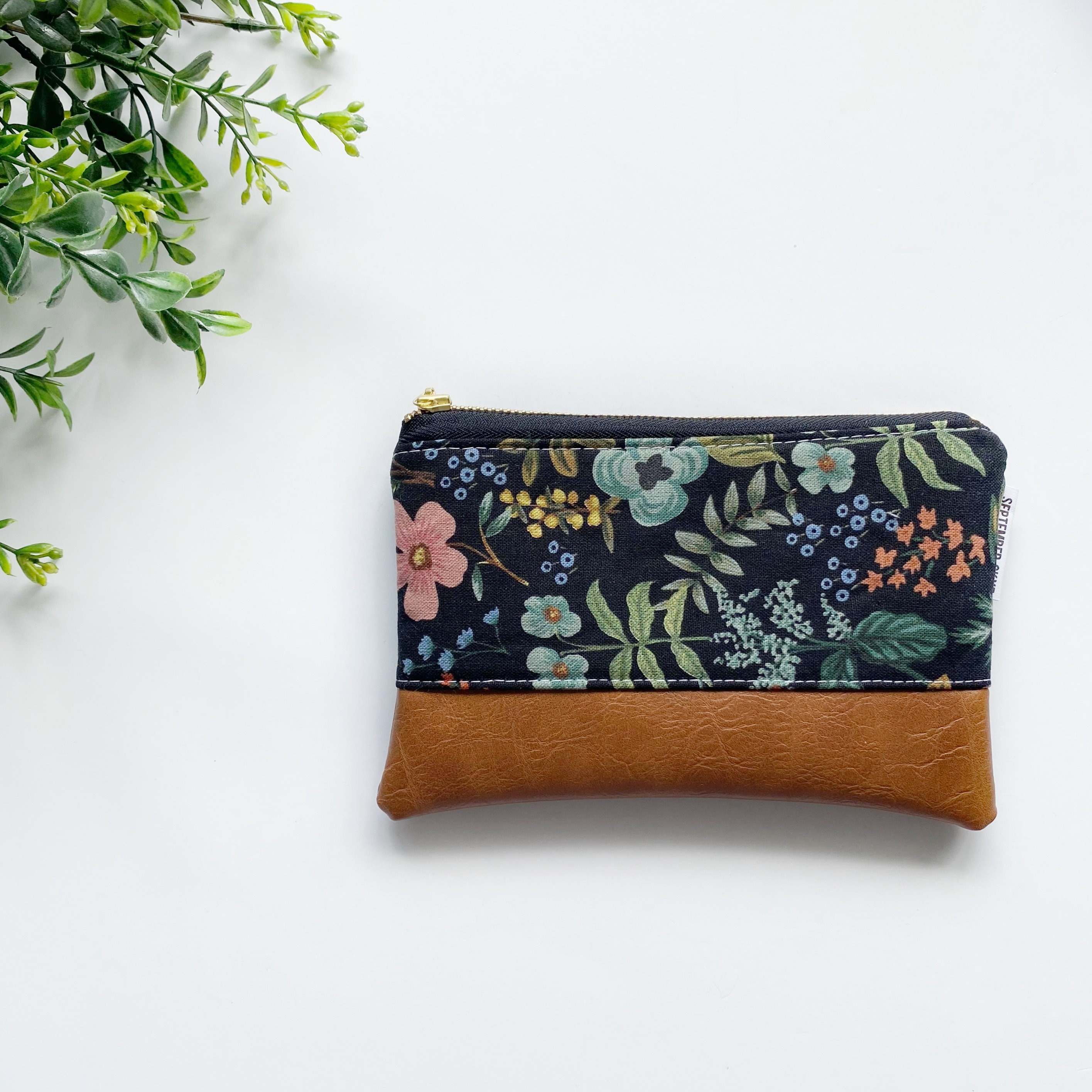 Floral Patchwork Coin Purse Wallet With Zipper Small Zipper 