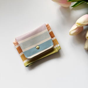 Porte-cartes minimaliste à rayures vintage estivales / portefeuille fin / porte-cartes / cadeaux de voyage / diplômés
