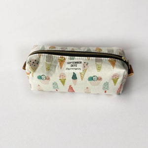 Ready to ship - ice cream boxy brush pencil bag - makeup bag - storage bag