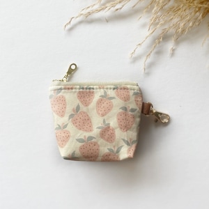 Itty bitty pouch with keychain in strawberry image 1