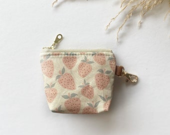 Itty bitty pouch with keychain  in strawberry