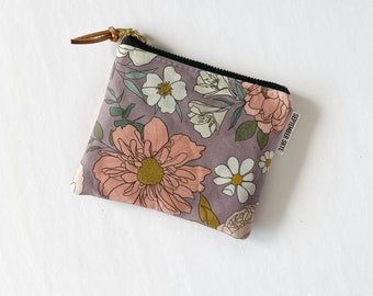 Small square pouch in lavender floral