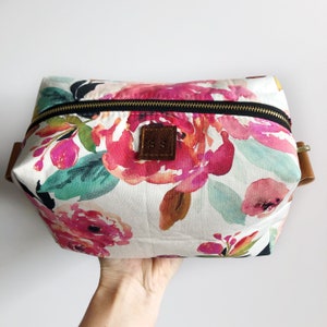 Watercolor floral indy bloom boxy makeup bag