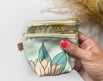 Itty bitty pouch with keychain  in Indy bloom sunflower floral