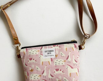 Little girl purse in pink farm animals - girl bag - gifts for girls -  girl birthday party favor