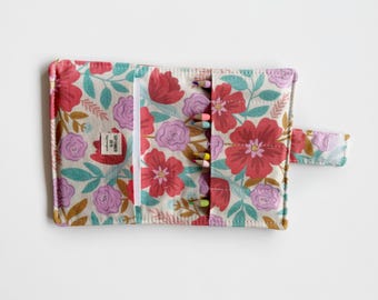 Crayon wallet in lily girl floral / roadtrip activity/ valentines gift / travel / party favors / birthday gift