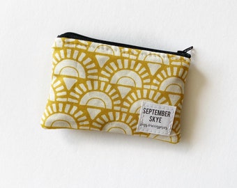 Boho mustard sunshine mini coin purse - gift card holder - stocking stuffer - little girl gift - purse organization - gifts for her