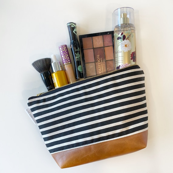 Rifle Paper Juliet in Cream Canvas Makeup Bag With Faux