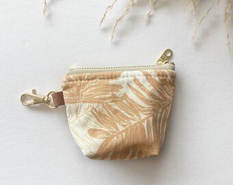 Itty bitty pouch with keychain blush leaf