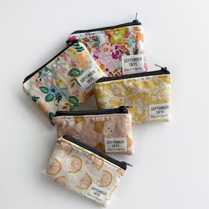 Floral blush rifle paper mini coin purse