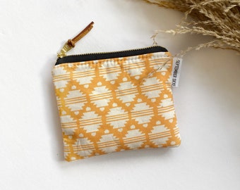 Western wildflower southwest orange square mini pouch - gift basket filler - small gift - gifts for her - mini makeup bag