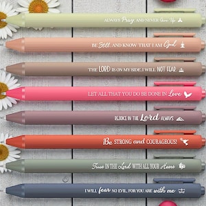Engraved Bible Verse Pen (Set of 8) | Inspirational Quotes | Christian Gifts | Faith-Based Writing Pen | Scripture Inspired verses