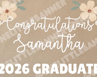 Custom Floral Graduation Hand Painted Banner