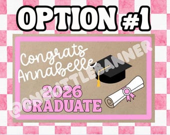 Personalized Hand-Painted Graduation Banner: Congrats Graduate 2026