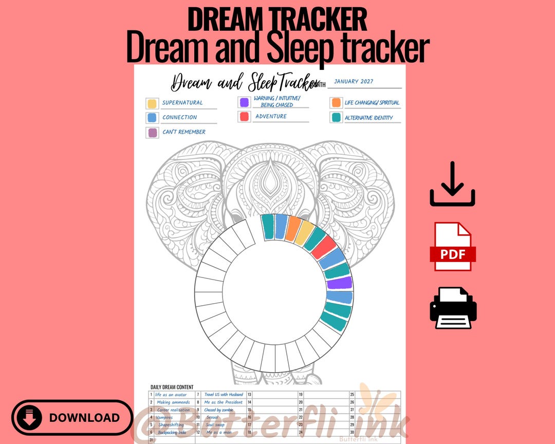 Dream and Sleep Tracker Printable | Sleep Quality & Dream Log Page - Etsy