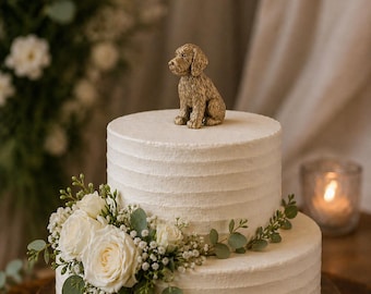 Cake Topper | Golden doodle Figurine |  Modern Dog Statue
