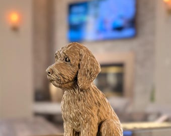 Golden Doodle Figurine |  Modern Dog Statue | Home Decor | Gift for Dog Lovers