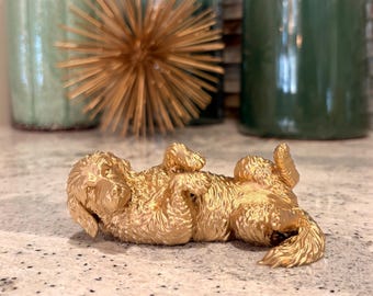 Belly Up Golden Doodle Figurine |  Modern Dog Statue | Home Decor | Gift for Dog Lovers