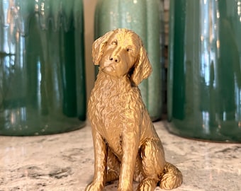 Curious Golden Doodle Figurine |  Modern Dog Statue | Home Decor | Gift for Dog Lovers