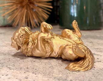 Belly Up Golden Retriever Figurine |  Modern Dog Statue | Home Decor | Gift for Dog Lovers
