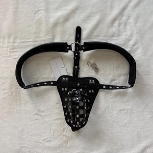 Lockable Harness Underwear | Faux Leather Adjustable Belt | Adult Costume Lingerie | Festival Outfit | Gothic Harness Gear