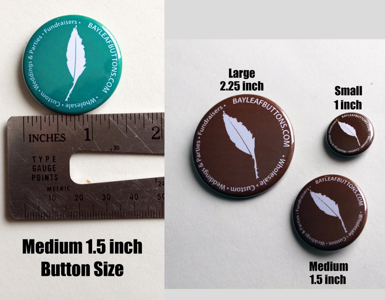 50 Custom Pinback Buttons MEDIUM 1.5 inch Bulk Order Personalized Badges image 6