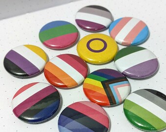 Bulk Pack: LGBTQ+ Pride Flag Buttons | Small 1inch Pins - Large Quantity