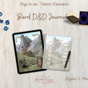 DnD Printable Character Printable DnD Journal 5e Dnd Character Sheet Spell book DND Campaign notes Printable Dungeons and Dragons DND Gifts