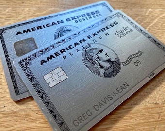 Custom AMEX Platinum Stainless Steel Card – Laser Engraved Novelty Metal Replica