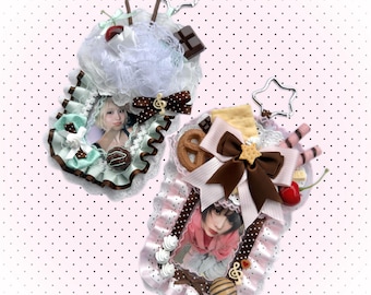 Kpop Photocard Holder, Handmade Deco Card Holder, Kawaii Dessert Theme Card Sleeve, Y2K Harajuku Aesthetic Idol Photocard Case