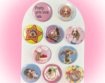 Y2K Cute Cat & Puppy Pin Badge Custom Badge