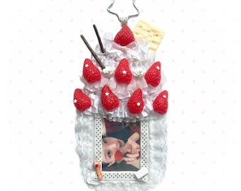 Handmade Kpop Kawaii Dessert Photocard Holder –Strawberry Tart