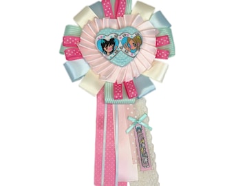 Kawaii Rosette Ribbon Bow, Handmade Pastel Hair Clip, Cute Y2K Decora Style Accessory