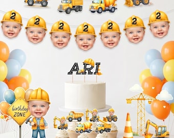 Personalized Construction Birthday Party Bundle | Custom Construction Birthday Party Decoration